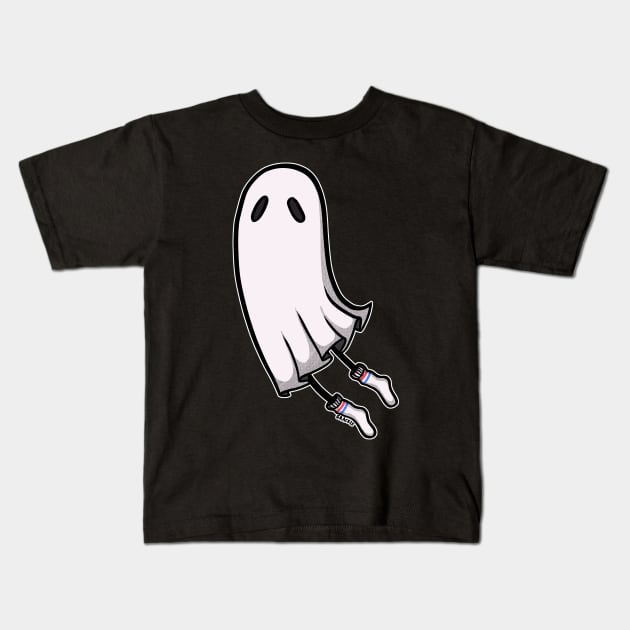 Tube Sock Ghost Kids T-Shirt by Jan Grackle